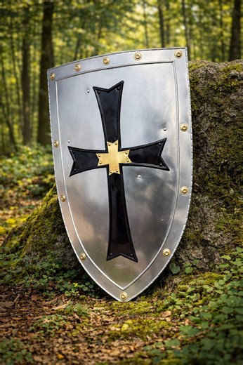 30" Medieval Templar Knight Shield With Crusader Cross – Handmade LARP Reenactment & Cosplay Armor - Etsy