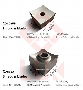 [Hot Item] M12 40X40mm Shredders Knife with SKD11 Shredding Knife Small Size Blade for Plastic