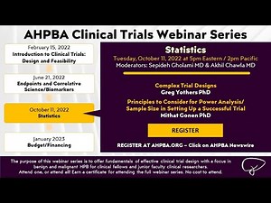 AHPBA Clinical Trials Statistics Webinar