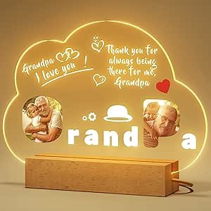 Bemaystar Personalized Photo Night Light - Customized Gifts for Grandpa, Men, and Fathers - Amazon.com