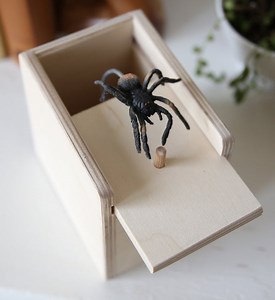 Wooden Spider Surprise Prank Box Toy, Amish-Made