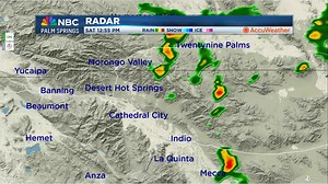Your NBC Palm Springs Radar NOW! As expected, spotty showers and thunderstorms have popped-up around the Coachella Valley-area over the past couple of hours. Because of moist mid-level moisture and the heating of the day, we may see similar mountain storms on Sunday afternoon. @JerrySteffen @NBCPalmSprings | NBC Palm Springs