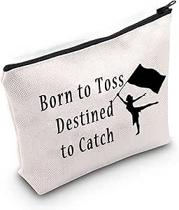 LEVLO Color Guard Bags Born to Toss Destined to Catch Color Guard Makeup Bags Perfect Color Guard Gifts for Teens and Girls (Born to Toss)