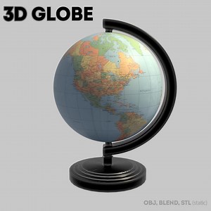 Globe 3D Model, 3D Printing, Classroom, STL, OBJ, FBX, Blender. - Etsy Canada