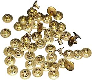 Hopea Jewels® (50 Pcs Approx) Premium Golden Bullet Clutch/Premium Earring Stopper/Earring Nuts Golden (Natural Brass 50 Pcs Approx)