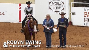 3K views · 95 reactions |  Give it up for our ALL-AROUND AMATEUR WALK-TROT at the 2023 World Show! Congratulations to ✨ROBYN EWING & VS KIXSTART MY HEART✨! #PaintWorld | Official American Paint Horse Association | Facebook