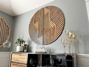 Geometric Wood Art, Geometric Wall Art, Handmade Art, Wood Slat Art, Large Circle Art, 3d Wall Art, Reclaimed Wood Art, Handmade Furniture. - Etsy