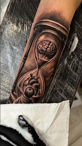 Hourglass Tattoo Black and grey ⏳