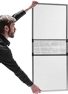 Metro Screenworks Adjustable Window Screens – Expandable & Retractable - Horizontal (24" H x 31 3/4" - 60" W) - Replacement 4-Pack (White) – Inserts for Vinyl, Wood, Metal, Double-Hung Windows