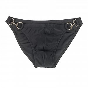 [Hot Item] Mens Swim Briefs Sexy Metal Lock Trunks Beach Shorts Swimwear