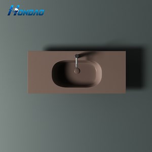 [Hot Item] New Design Table Top Basin Rectangular Solid Surface Basin Artificial Stone Sink