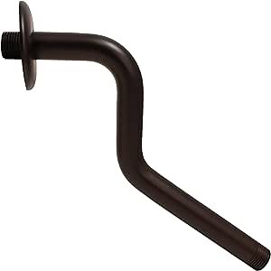 Z-Style Shower Arms with Flanges, Lowers Existing Shower Head/Handheld Shower Unit by 7 Inch, Oil Rubbed Bronze Finish - by PlumbUSA