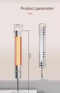 [Hot Item] Outdoor Vertical Remote Control Aluminum Alloy Body Flame Retardant Prevention Heater