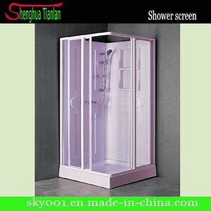[Hot Item] Low Tray Rectangle Pale Red Glass Shower Enclosure (TL-8833)