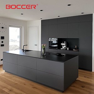 [Hot Item] Thermofoil Finger-Pull Cabinet Handles Melamine Modern Style Doors Kitchen Cabinet