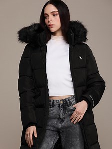 Buy Calvin Klein Jeans Printed Detail Hooded Parka Jacket -  - Apparel for Women