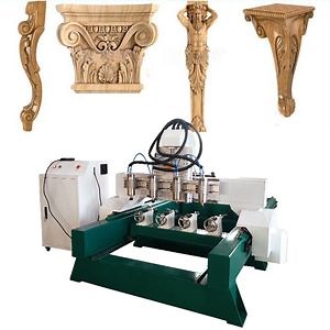 [Hot Item] Four Spindles Multi Heads 3D CNC Router 4 Axis Automatic Wood Carving Machine
