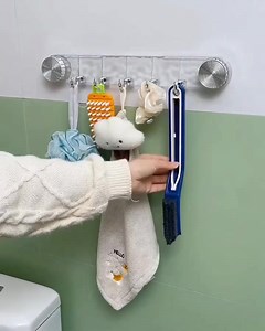 5 Hooks Rotating Suction Cup Hooks Punch-Free Strong Bathroom Towel Rack Shelf Wall Mounted Corrugated Row Hook Wall Hanger | স্বপ্নের সপ