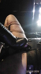 RESTRAINED AND TEASED WITH BOOTS