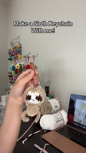 Crochet a sloth keychain with me #sloth #crochet #crocheting #crochetlove #crochetaddict #handmade #handcrafted #handmadegifts #foryou #toygift #gift #sloths #slothlove #tutorial #amigurumi #crochetsloth #crochetanimals #keychains #keychain #slothkeychain #crochetkeychain #howto #begginer | Crochet - My Life - My Love