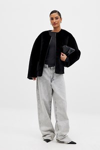 Bonded Teddy Jacket Black