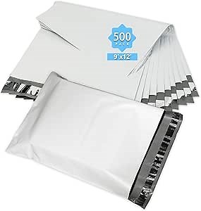 Reliable Mailer 9x12 Inch 500Pcs White Poly Mailers Shipping Envelopes, Self Sealed Mailer Bags with Waterproof and Tear-Proof Postal Bags, Packaging for Small Business