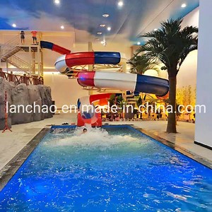 [Hot Item] Indoor Outdoor Swimming Pool Water Park Fiberglass Spiral Open Slide