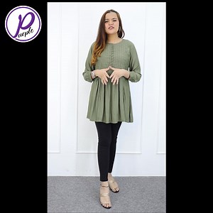 Semi long tops Material cashmilon jorjet Size 34 to 48 Long -34/36 Price -850tk | Purple