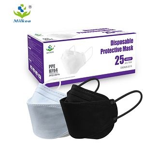 [Hot Item] 4ply Ear Hook Disposable Face Mask Kf94 Mask FFP2 Korean Fish Mouth Type Willow Leaf