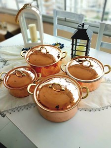 Copper Cooking Pot Set, Handmade Pure Copper Casserole Pot With Lid, Modern Copper Pot,copper Kitchenware, Turkish Copper, Housewarming Gift - Etsy Australia