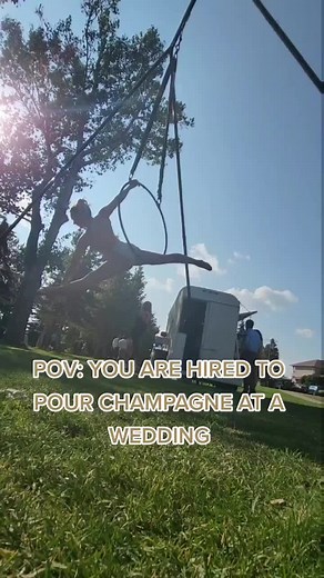 Unique wedding idea, hire an aerialist! #weddingchampagne #wedding #weddingperformance #circus #aeriallyra #aerialhooptricks #CapCut