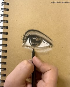 20K views · 602 reactions | Eye Drawing on Brown Paper ✏️ Charcoal pencil work . #artwork #charcoalart #pencildrawing #art #artist #pencilart #fbpost #sketching #drawing | Arjun sethi sketches | Facebook