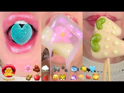 Most Satisfying ASMR Eating Emoji Food Challenge