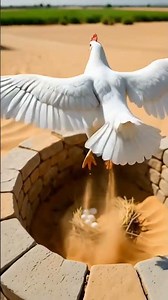 A hen lays an egg in a nest inside a well 😭 #ai​ #hen​ #nest​ #well