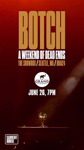 Tacoma based hardcore innovators Botch are releasing their new live album 061524 on June 27, and The Grand Cinema will be screening the accompanying full-length concert film a day prior on June 26 at 7pm! Recorded at Seattle’s Showbox on June 15, 2024—22 years to the day after their original farewell show at the same venue—061524 is a blistering, unflinching document of a band reawakened—not as a legacy act, but as a vital force. The album and accompanying film captures the energy, grit, and hea