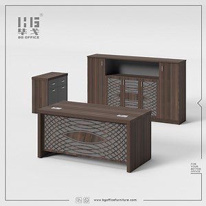 [Hot Item] Wholesale Manager/Executive/Boss Computer Table Classic Office Desk with Drawers Bookshelf