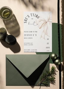 Bridal Shower Template, Bridal Party Invitations, She's Tying the Knot - Etsy