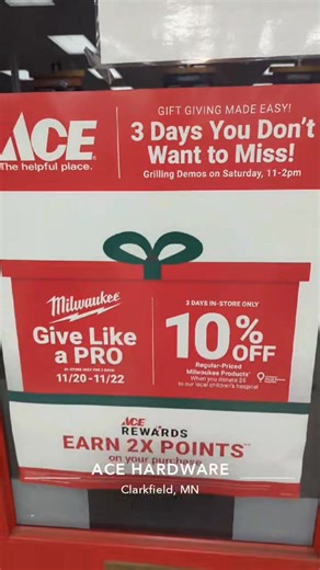 Also check out acehardware.com for online specials! #shoplocal #acehardware #MyLocalAce #milwaukeetools #milwaukeegivelikeapro | Clarkfield Ace
