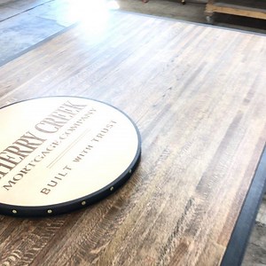 Large Firehouse table with matching lazy Susan... #vintageindustrial #interiordesign #interiordesigner #furnituredesign #modern #luxuryhome #homedesign #furnitureporn #designporn #interiors #interior #diningtable #hoteldesign #architects #architecture #contractfurniture #loft #minimalist | Vintage Industrial