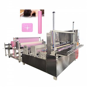 [Hot Item] Automatic One out Two Bed Sheet Rewinding Machine Non Woven Bed Cover Roll SPA Bed Sheet Cover with Face Hole Making Machine