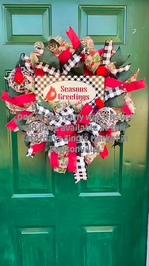Cardinal Christmas Wreath! #dawsonville #dahlonega #CummingGA #christmaswreath #doordecor | TJM Designs