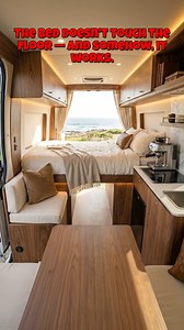 The bed doesn’t touch the floor — and somehow, it works. #LuxuryVan #FloatingBed #VanInteriorDesign #FamilyVanLife #DesignInnovation #HomeOnWheels | Wild Life ideas