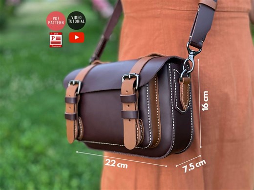 Messenger Bag PDF Pattern / DIY Leather Bag / Crossbody Bag Template / Postal Bag PDF / Video Tutorial - Etsy