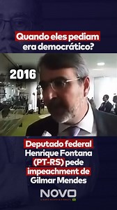 80K views · 8.2K reactions | Pedir impeachment de ministro sempre foi comum no Brasil. Lá em 2016, por exemplo, o próprio Gilmar foi alvo de um dos muitos pedidos da esquerda, sob acusação de ser parcial… contra o PT. Foram dezenas nos anos seguintes e anteriores. Só virou problema, ou “golpismo parlamentar”, agora. Isso mostra até onde estão dispostos a ir para anular politicamente metade do país. | NOVO 30 | Facebook