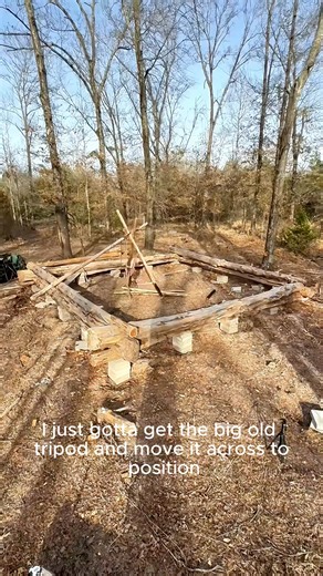 Building a MASSIVE Log Cabin by Hand Part 12! We stack up even higher! The tripod is struggling with height but overall the cabin is looking good! #logcabin #cabin #Outdoors #bushcraft | Happylife Bushcraft