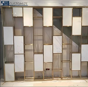 [Hot Item] Foshan 304 Stainless Steel Room Divider for Living Room/Dining Room Partition Designs
