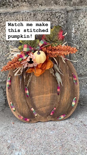 Watch me make this stitched pumpkin! Full tutorial video on my page @arusticstitch. | A Rustic Stitch