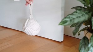 Decorative Cotton Door Stopper, Nautical Knot Design, Weighted Doorstop for Home Decoration, Door Weight, and More - Round, Heavy Duty, Cute and Functional Brown