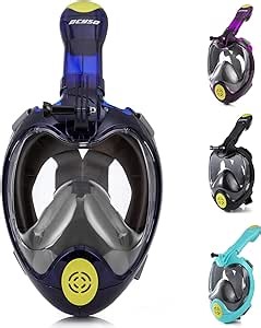 Snorkel Mask - Classical 2100 Full Face Snorkle Mask Scube Mask for Swimming and Diving (Blue, L/XL)