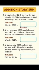 Addition subtraction story sum worksheet Kiddoctive - Homeschooling #fyp #maths #worksheets #subtraction #reelsfb | Kiddoctive - Homeschooling